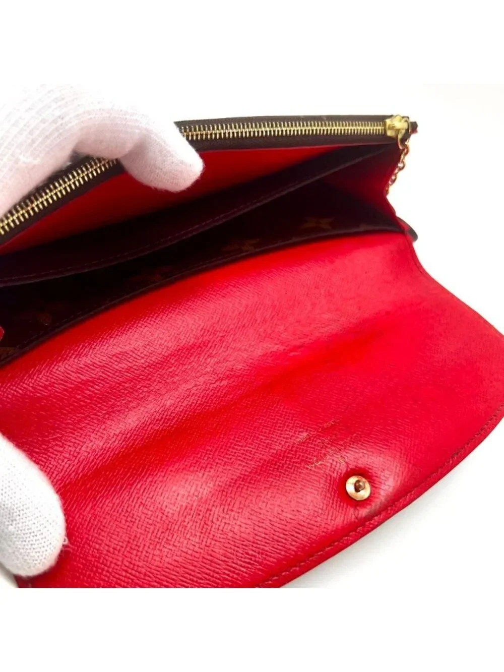 Louis Vuitton Monogram Portefeuille Emily Flower Charm Cerise Wallet